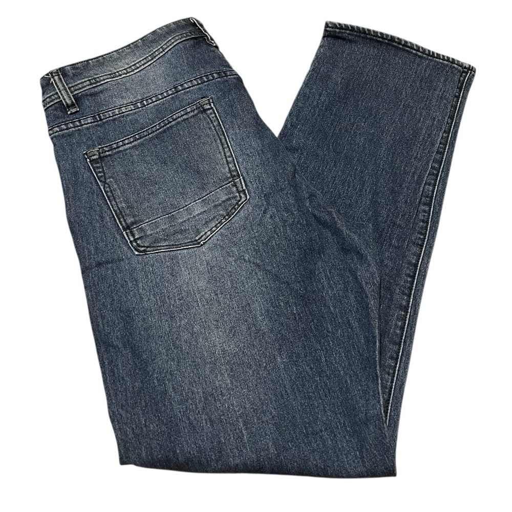 MBX Slim Stretch Straight Leg Mid-Rise Men's Blue Denim Jeans W36 L32